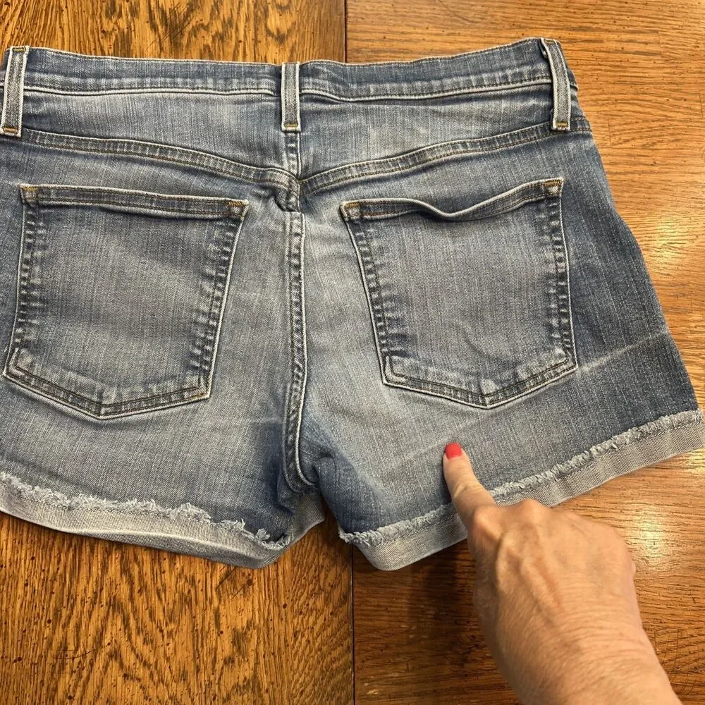J. Crew Denim Roll Cuff Shorts Indigo Blue Sz 30 Mid Rise 3” Inseam $79 Western